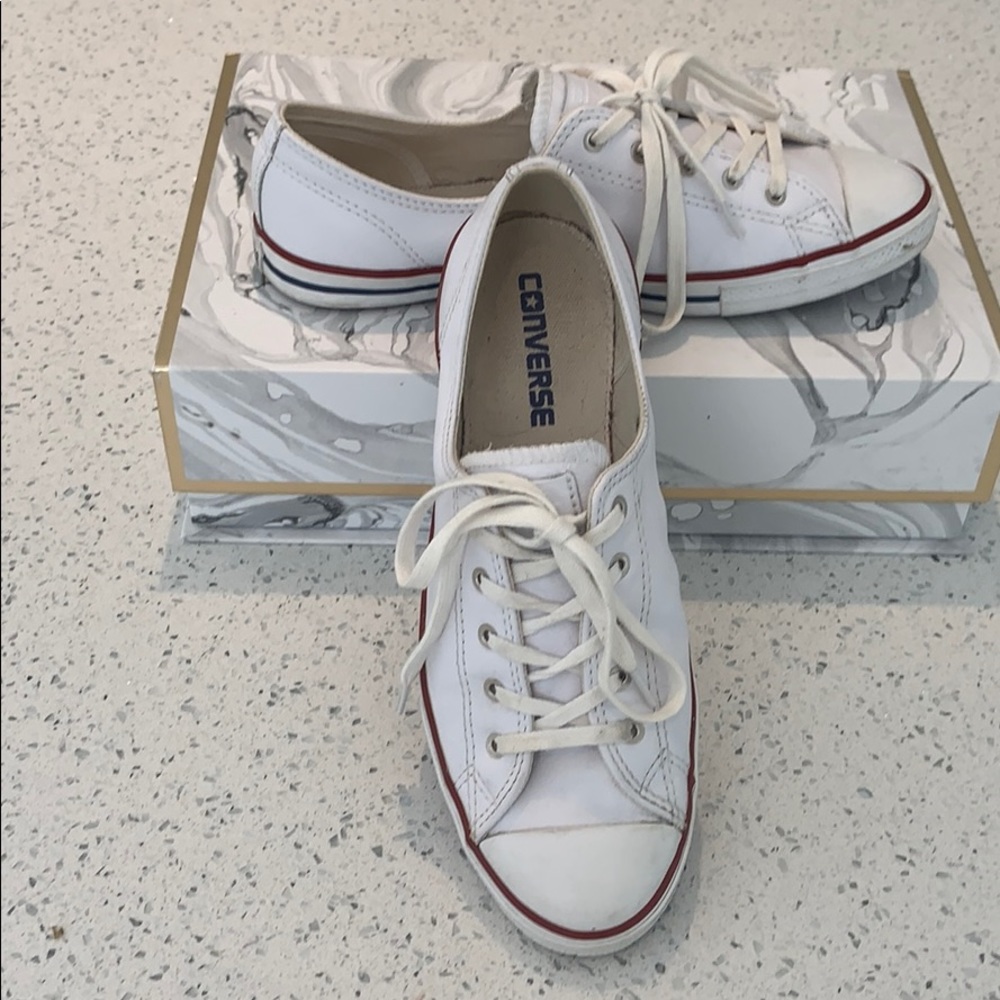 Leather white converse sneakers